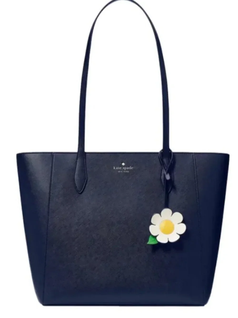 NWT Kate Spade Dana Tote Parisian Navy with Flower Accent